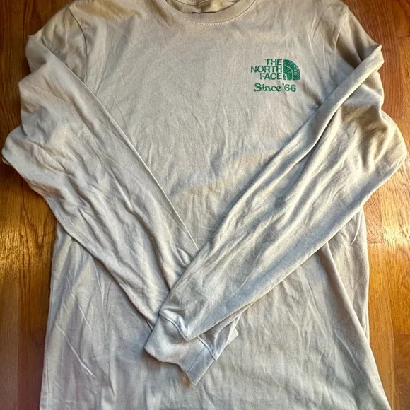 The North Face Men's Beige Long Sleeve Tee - Picture 1 of 6